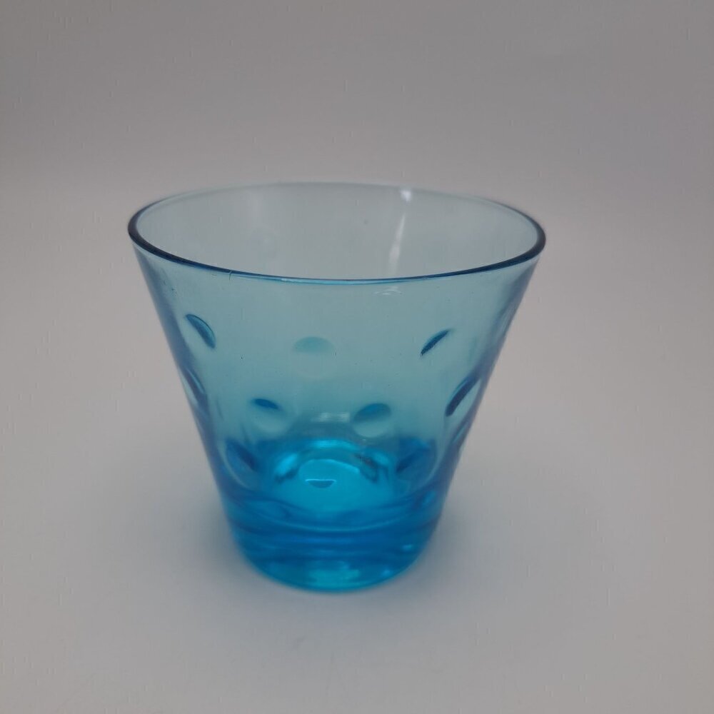 Vintage Hazel Atlas Capri Dot Turquoise Old Fashioned Glass
